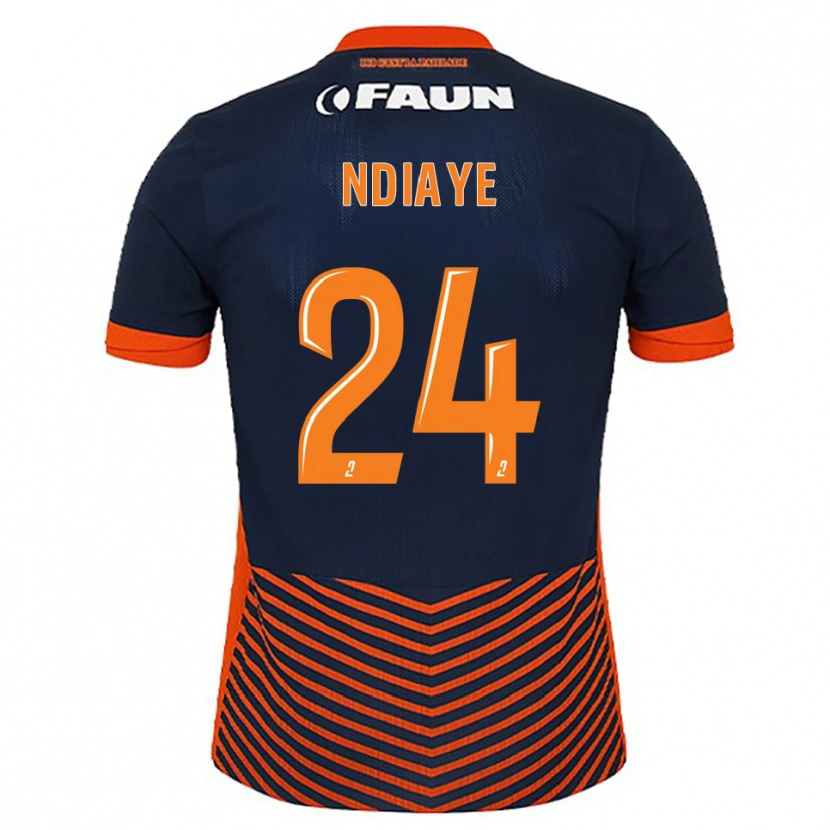 Danxen Pánské Junior Ndiaye #24 Půlnoční Modrá Oranžová Domů Hráčské Dresy 2025/26 Dres