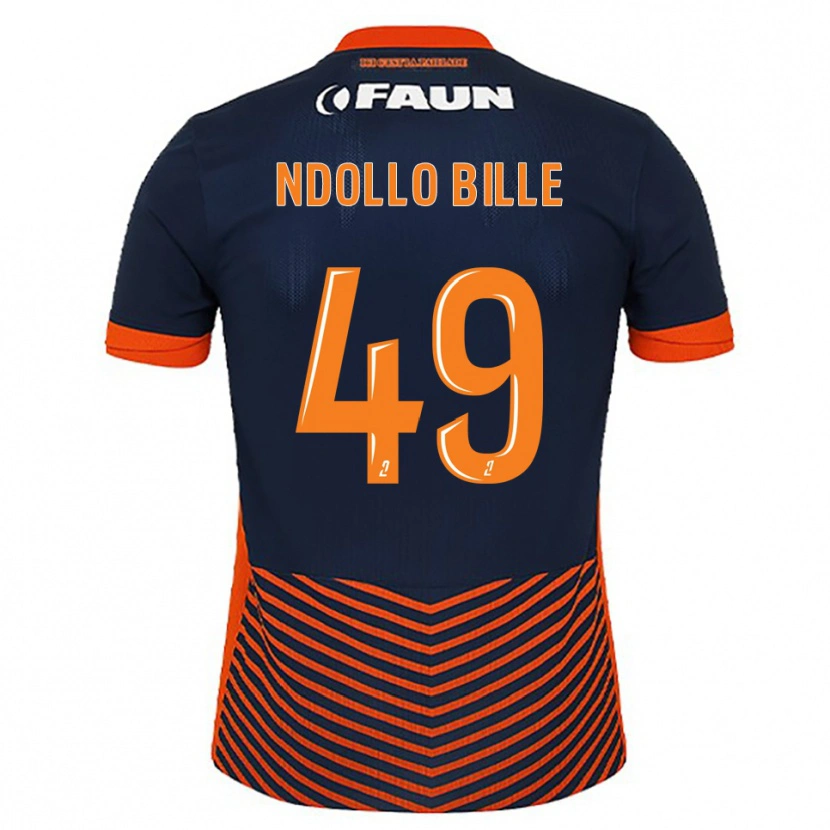 Danxen Pánské Wilfried Ndollo Bille #49 Půlnoční Modrá Oranžová Domů Hráčské Dresy 2025/26 Dres