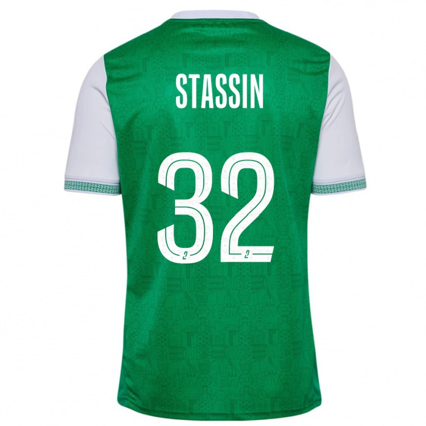 Danxen Pánské Lucas Stassin #32 Zelená Bílá Domů Hráčské Dresy 2025/26 Dres
