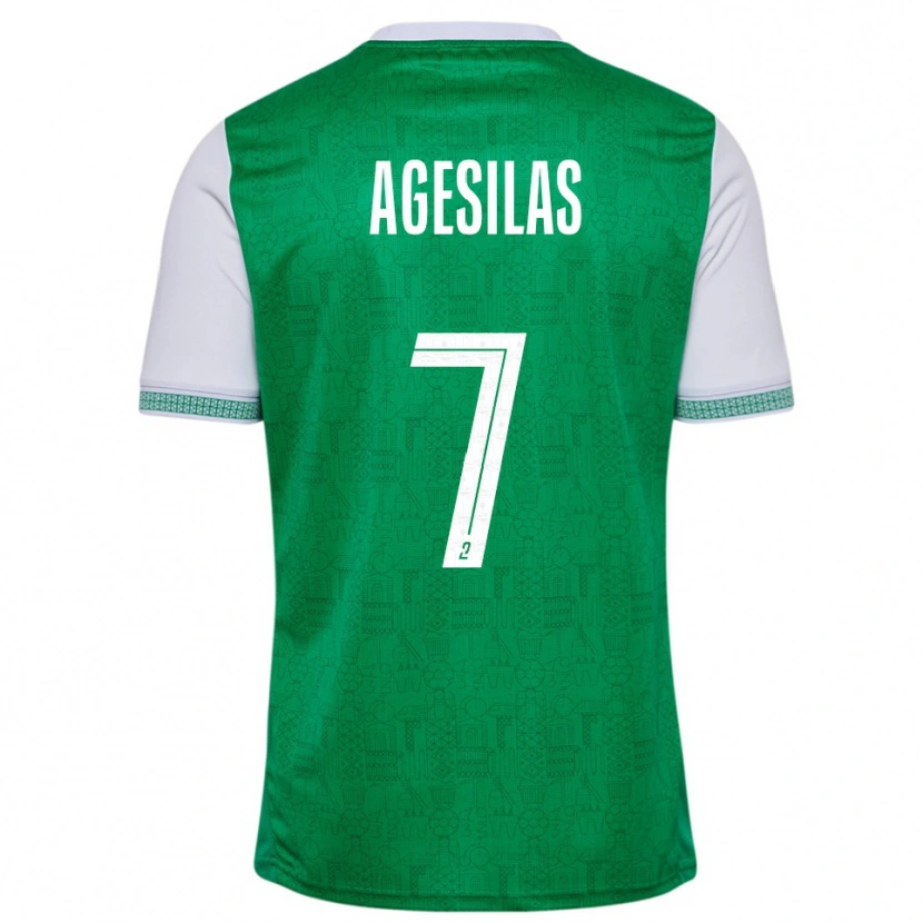 Danxen Pánské Meïvyn Agesilas #7 Zelená Bílá Domů Hráčské Dresy 2025/26 Dres