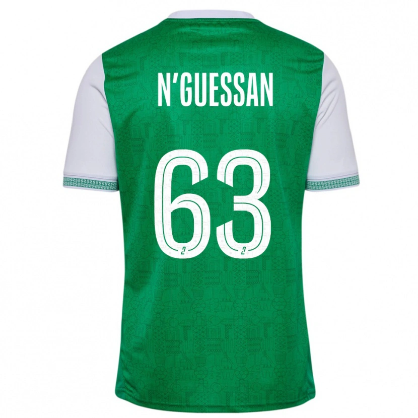 Danxen Pánské Djylian N'guessan #63 Zelená Bílá Domů Hráčské Dresy 2025/26 Dres