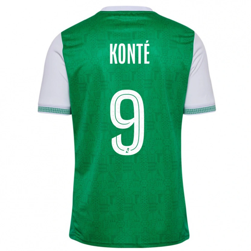 Danxen Pánské Mamadou Konté #9 Zelená Bílá Domů Hráčské Dresy 2025/26 Dres