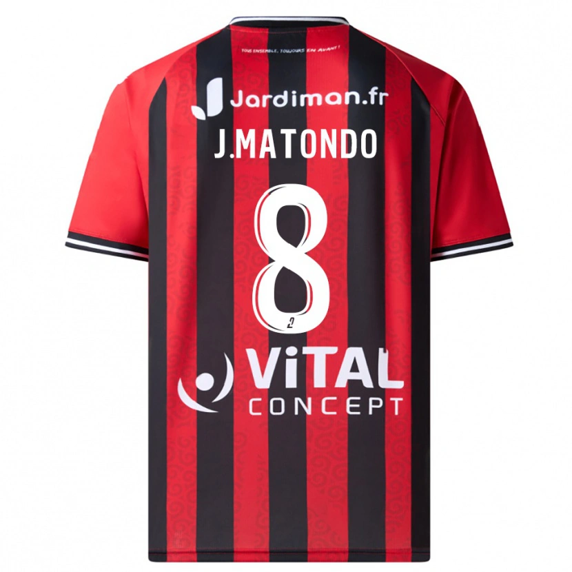 Danxen Pánské Joël Matondo #8 Červená Černá Domů Hráčské Dresy 2025/26 Dres