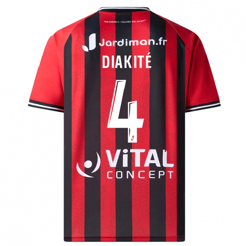 Danxen Pánské Ibrahima Diakité #4 Červená Černá Domů Hráčské Dresy 2025/26 Dres