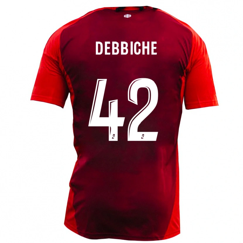 Danxen Pánské Wael Debbiche #42 Červená Vínová Domů Hráčské Dresy 2025/26 Dres