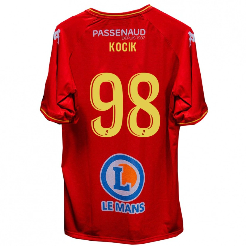 Danxen Pánské Nicolas Kocik #98 Červená Žlutá Domů Hráčské Dresy 2025/26 Dres