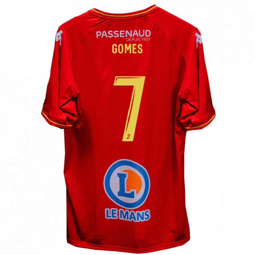 Danxen Pánské Malang Gomes #7 Červená Žlutá Domů Hráčské Dresy 2025/26 Dres