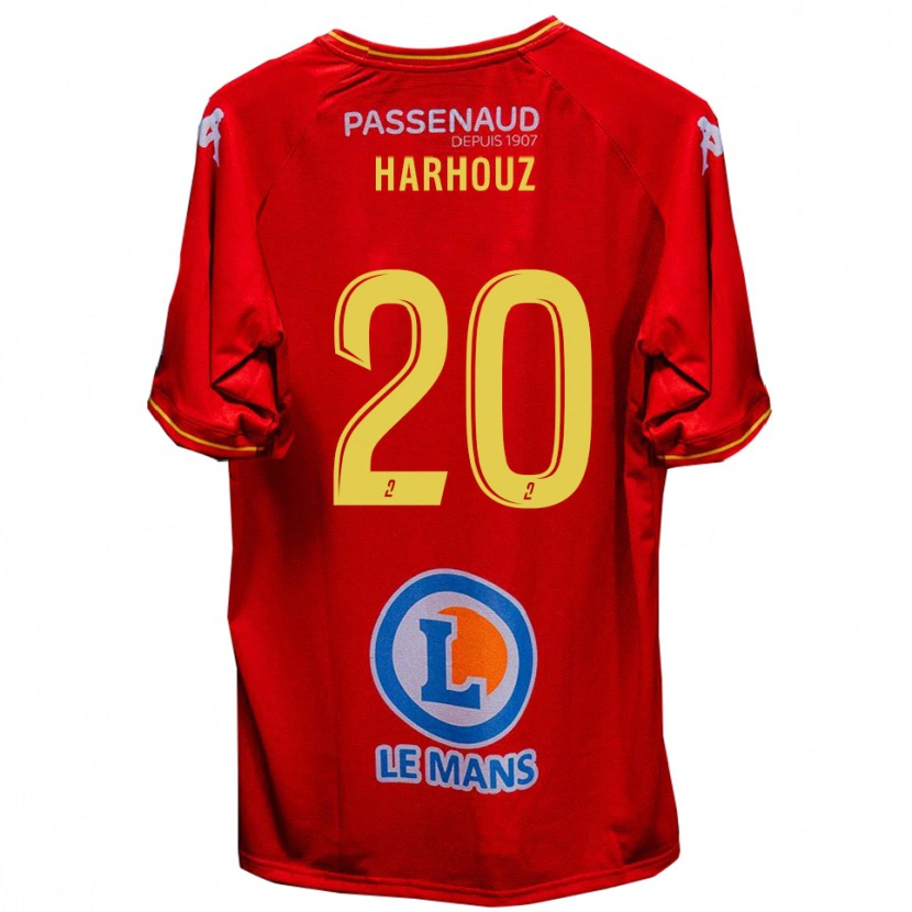 Danxen Pánské William Harhouz #20 Červená Žlutá Domů Hráčské Dresy 2025/26 Dres