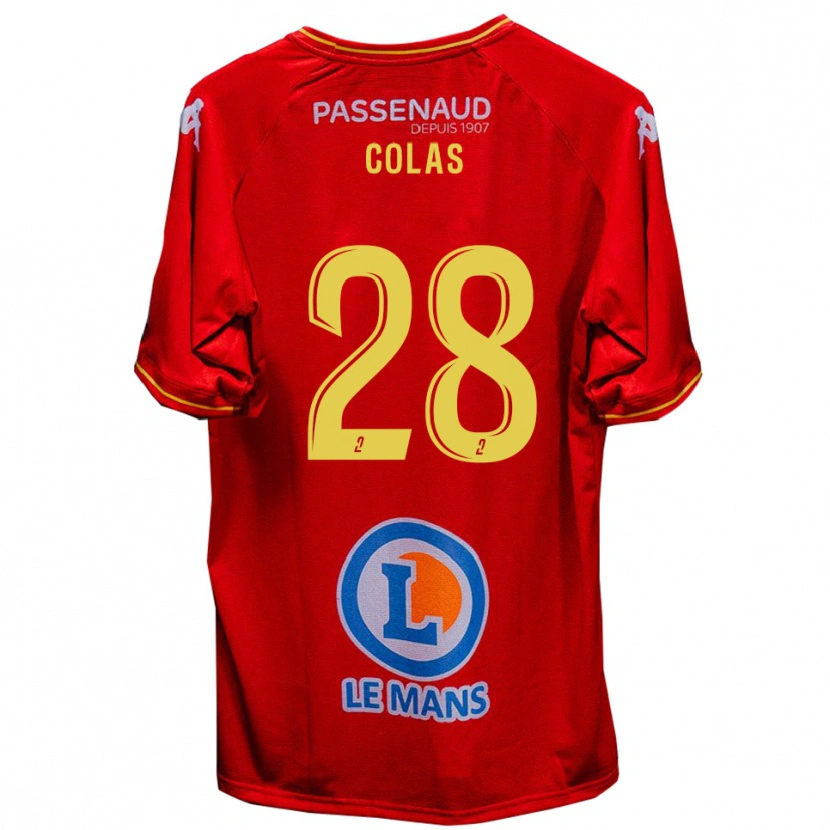Danxen Pánské Erwan Colas #28 Červená Žlutá Domů Hráčské Dresy 2025/26 Dres