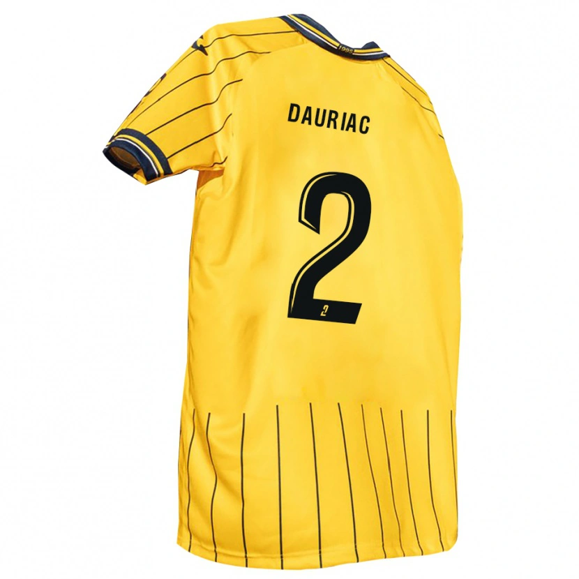 Danxen Pánské Mathieu Dauriac #2 Žlutá Tmavě Modrá Domů Hráčské Dresy 2025/26 Dres