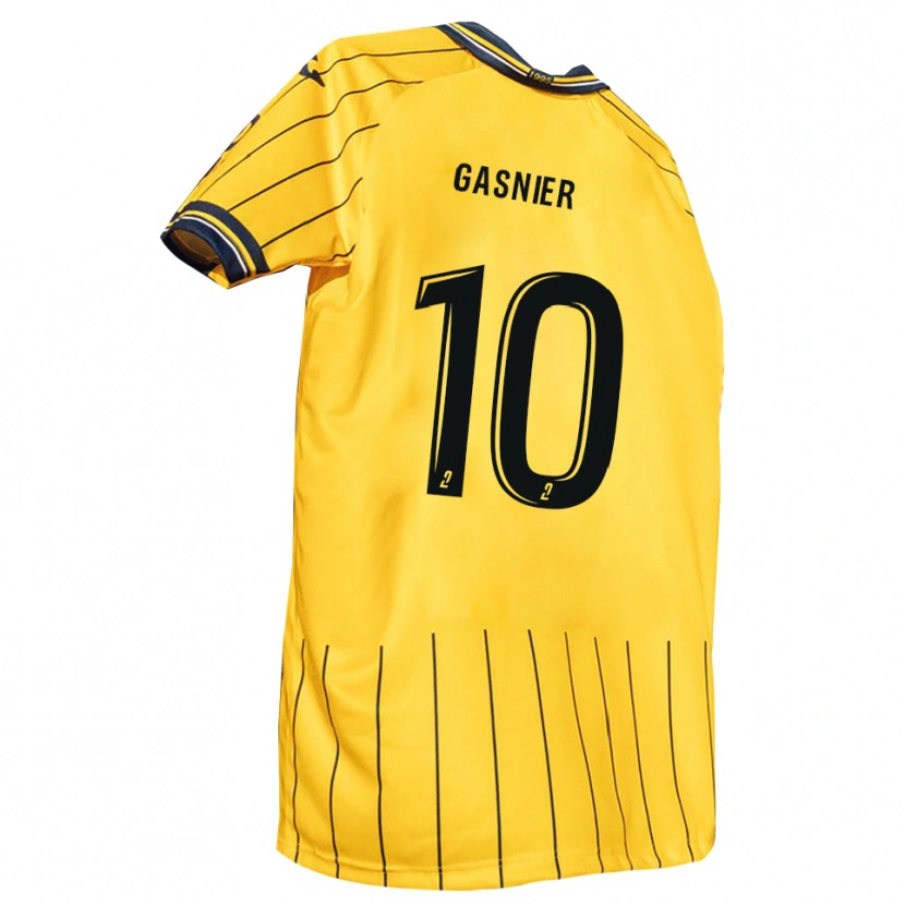 Danxen Pánské Kyllian Gasnier #10 Žlutá Tmavě Modrá Domů Hráčské Dresy 2025/26 Dres