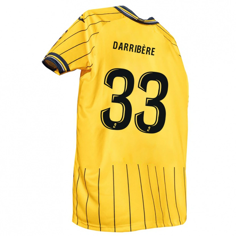 Danxen Pánské Clément Darribère #33 Žlutá Tmavě Modrá Domů Hráčské Dresy 2025/26 Dres