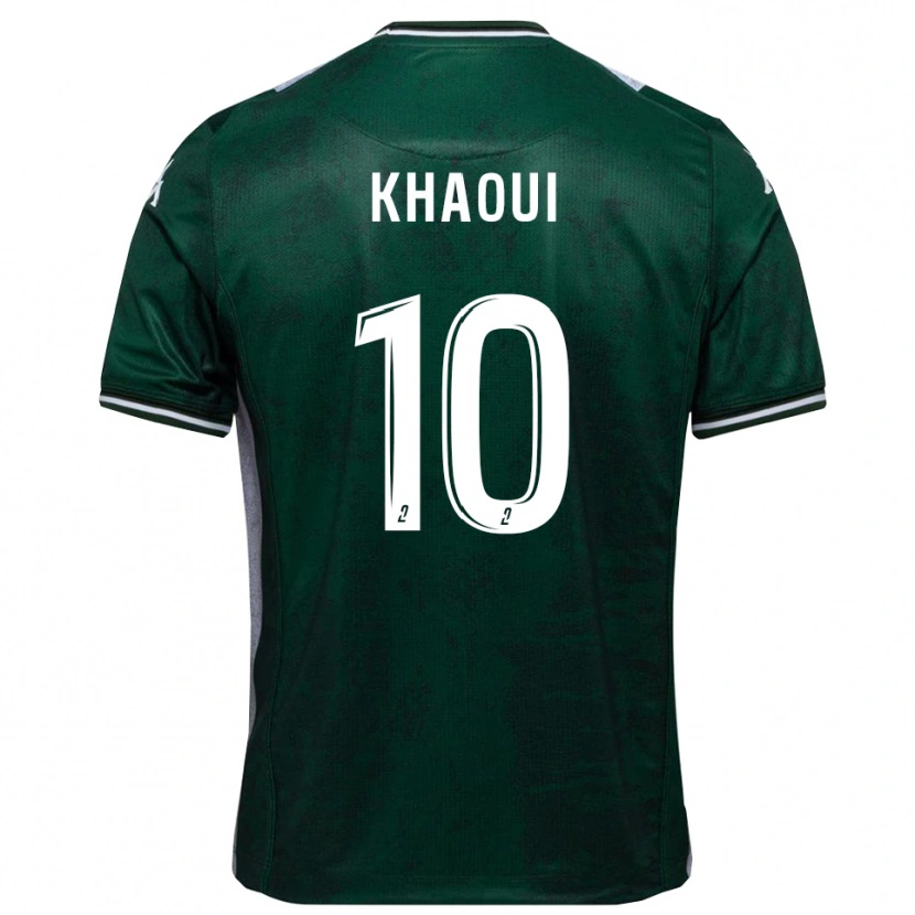 Danxen Pánské Saîf-Eddine Khaoui #10 Zelená Bílá Domů Hráčské Dresy 2025/26 Dres