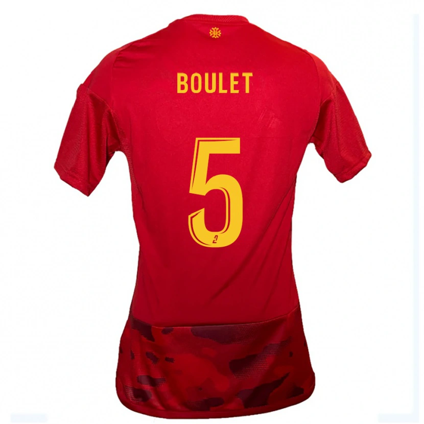 Danxen Pánské Lucas Boulet #5 Červená Žlutá Domů Hráčské Dresy 2025/26 Dres