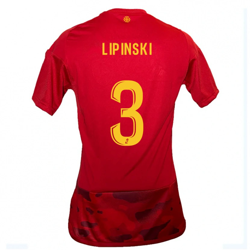 Danxen Pánské Raphaël Lipinski #3 Červená Žlutá Domů Hráčské Dresy 2025/26 Dres
