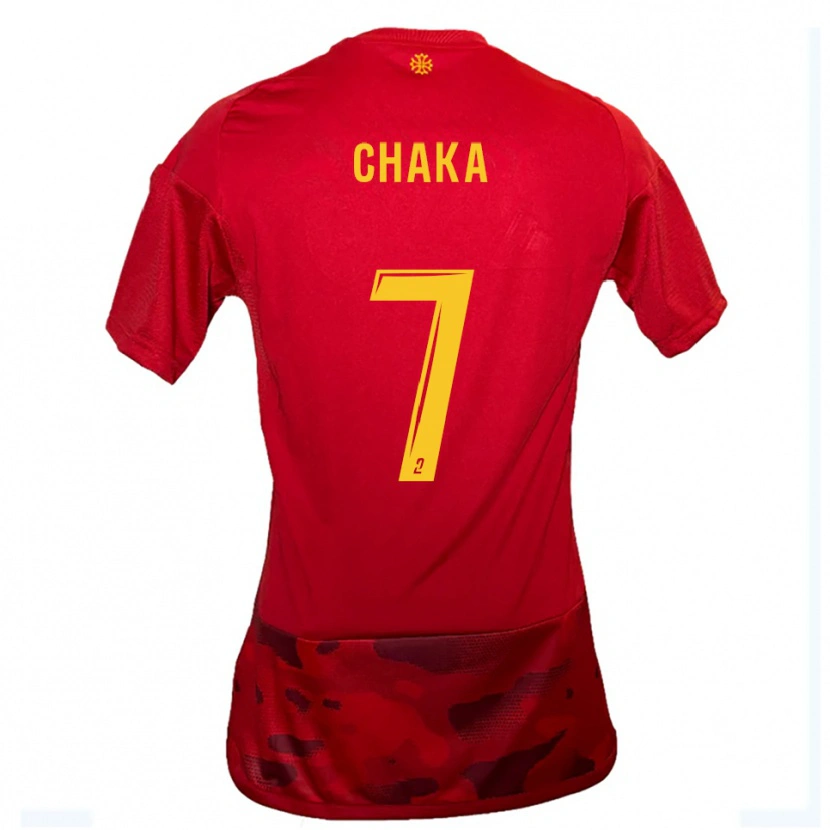Danxen Pánské Kaël Chaka #7 Červená Žlutá Domů Hráčské Dresy 2025/26 Dres