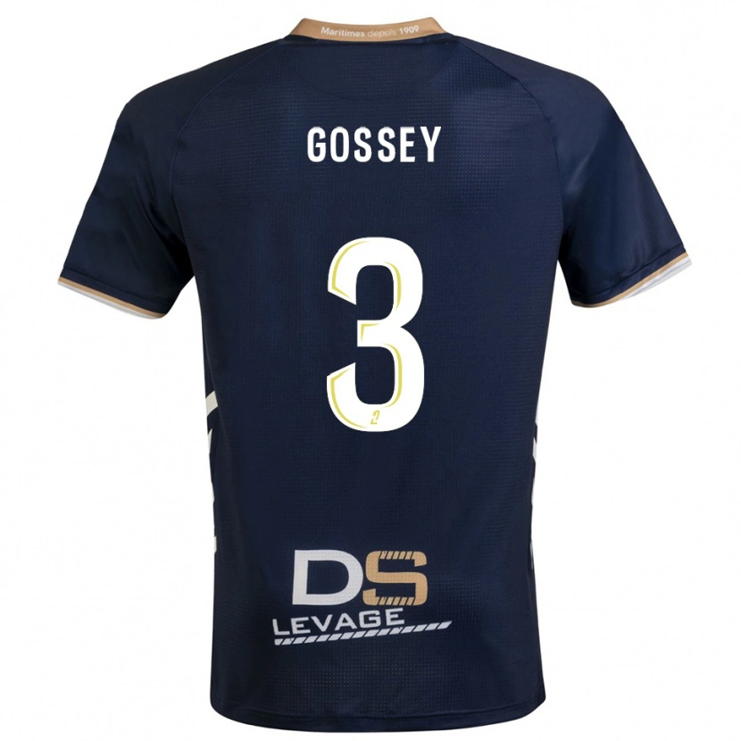 Danxen Pánské Matheo Gossey #3 Tmavě Modrá Zlatá Domů Hráčské Dresy 2025/26 Dres