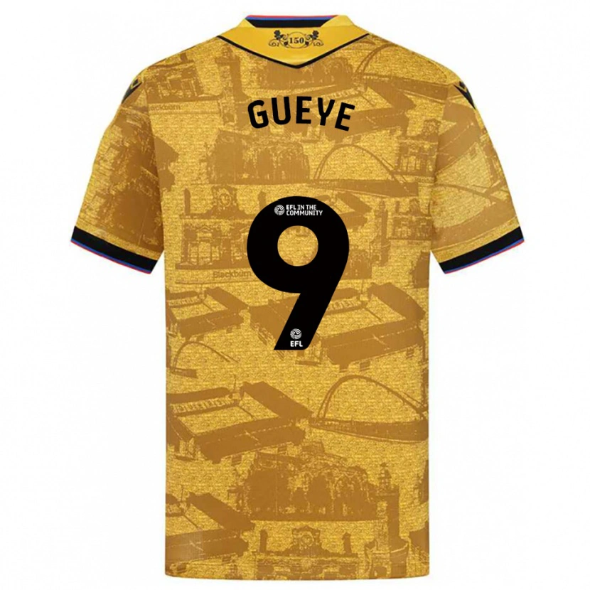 Danxen Pánské Makhtar Gueye #9 Zlatá Černá Daleko Hráčské Dresy 2025/26 Dres