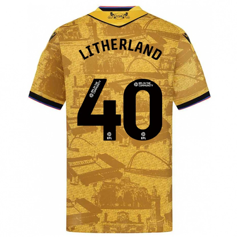Danxen Pánské Matty Litherland #40 Zlatá Černá Daleko Hráčské Dresy 2025/26 Dres