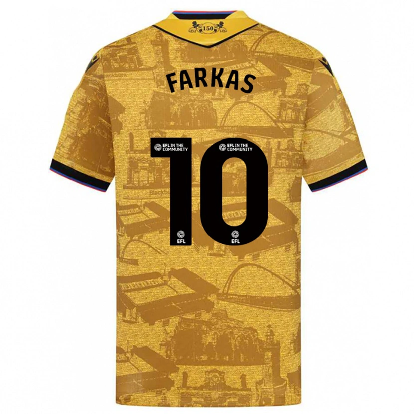 Danxen Pánské Patrik Farkas #10 Zlatá Černá Daleko Hráčské Dresy 2025/26 Dres