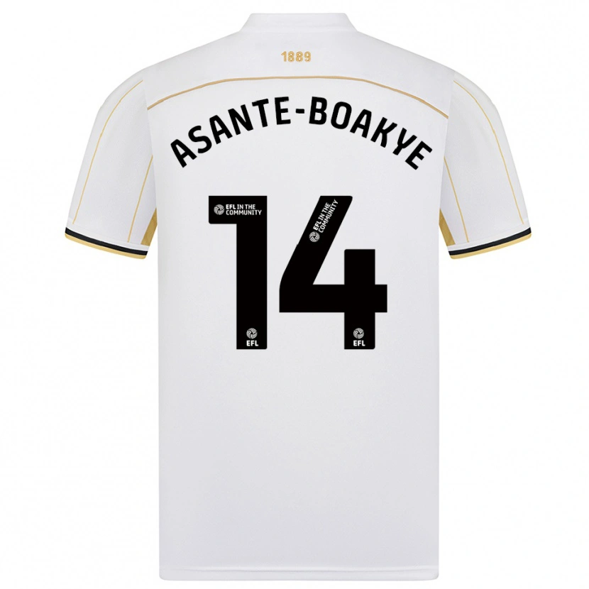 Danxen Pánské Max Asante-Boakye #14 Bílá Zlatá Daleko Hráčské Dresy 2025/26 Dres