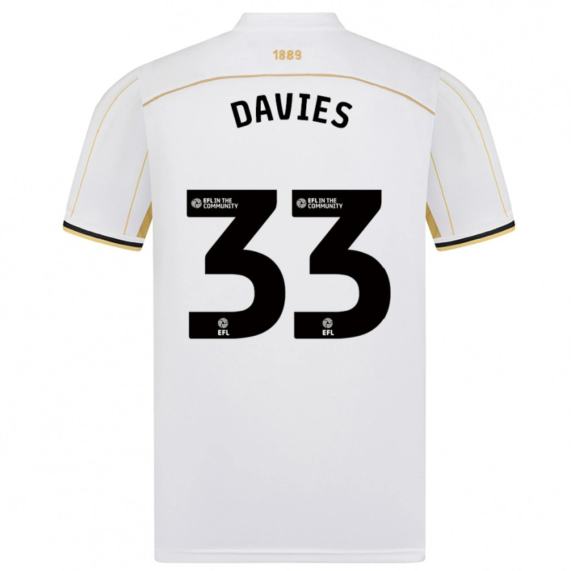 Danxen Pánské Bethan Davies #33 Bílá Zlatá Daleko Hráčské Dresy 2025/26 Dres