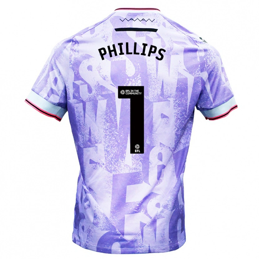 Danxen Pánské Jack Phillips #1 Lilková Bílá Daleko Hráčské Dresy 2025/26 Dres