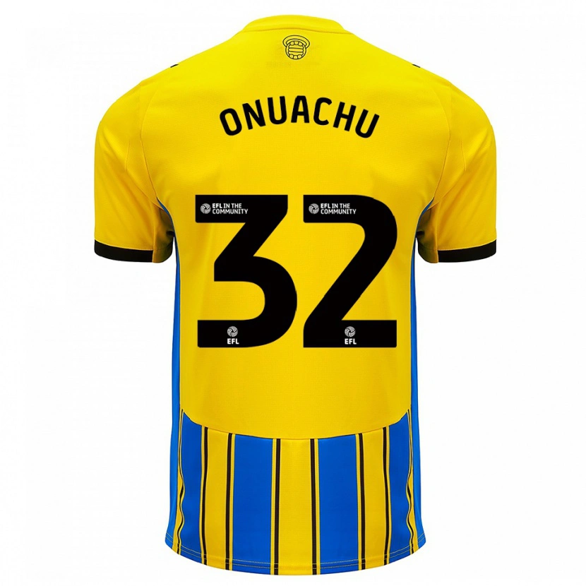 Danxen Pánské Paul Onuachu #32 Modrá Žlutá Daleko Hráčské Dresy 2025/26 Dres