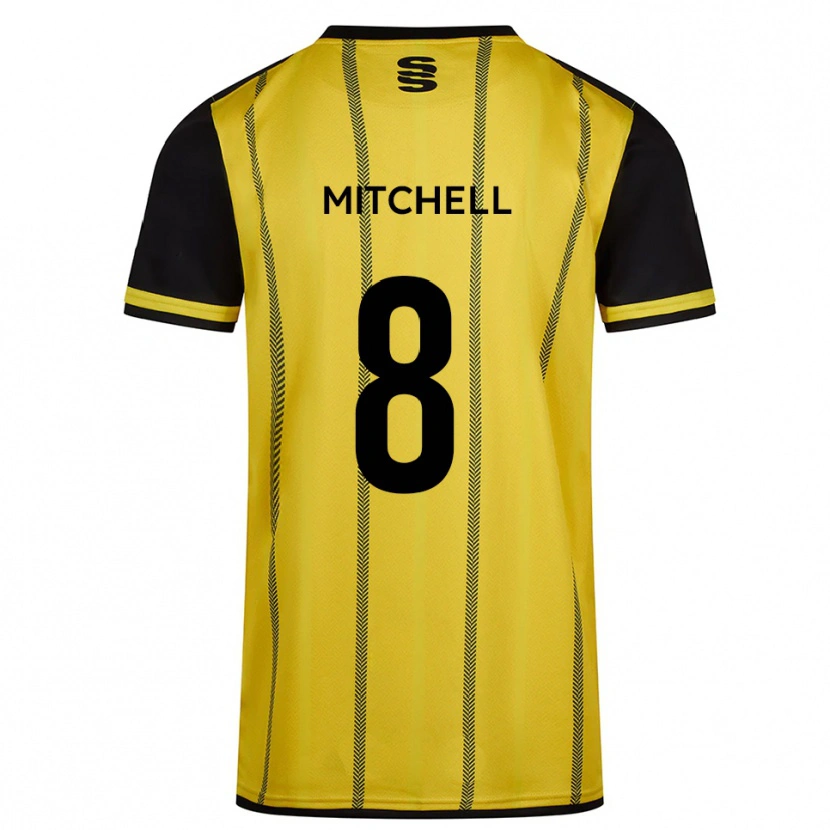 Danxen Pánské Ethan Mitchell #8 Žlutá Černá Daleko Hráčské Dresy 2025/26 Dres