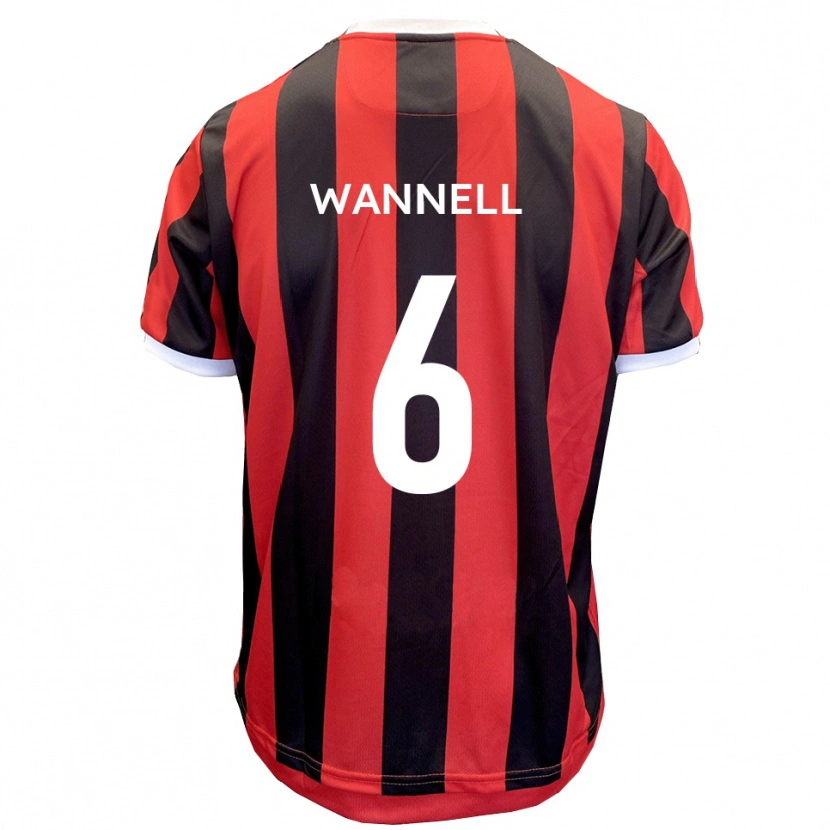 Danxen Pánské Jake Wannell #6 Červená Černá Daleko Hráčské Dresy 2025/26 Dres