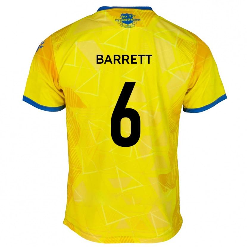 Danxen Pánské Mason Barrett #6 Žlutá Modrá Daleko Hráčské Dresy 2025/26 Dres