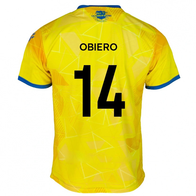 Danxen Pánské Micah Obiero #14 Žlutá Modrá Daleko Hráčské Dresy 2025/26 Dres
