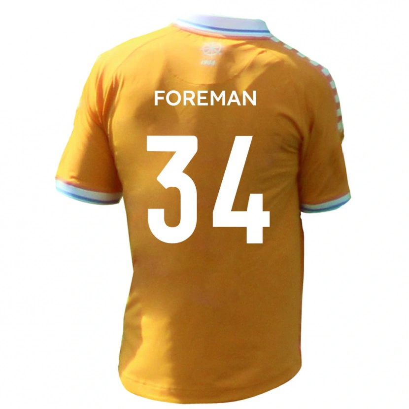 Danxen Pánské Kian Foreman #34 Žlutá Modrá Daleko Hráčské Dresy 2025/26 Dres