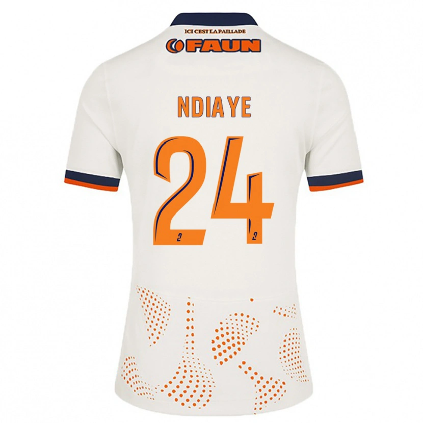 Danxen Pánské Junior Ndiaye #24 Bílá Oranžová Daleko Hráčské Dresy 2025/26 Dres