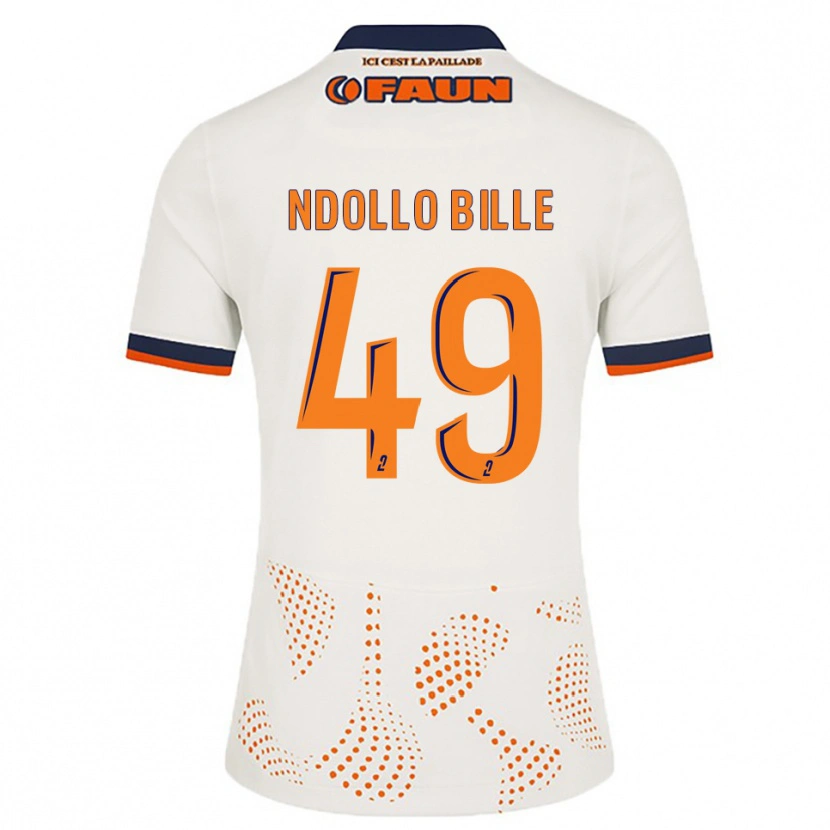 Danxen Pánské Wilfried Ndollo Bille #49 Bílá Oranžová Daleko Hráčské Dresy 2025/26 Dres