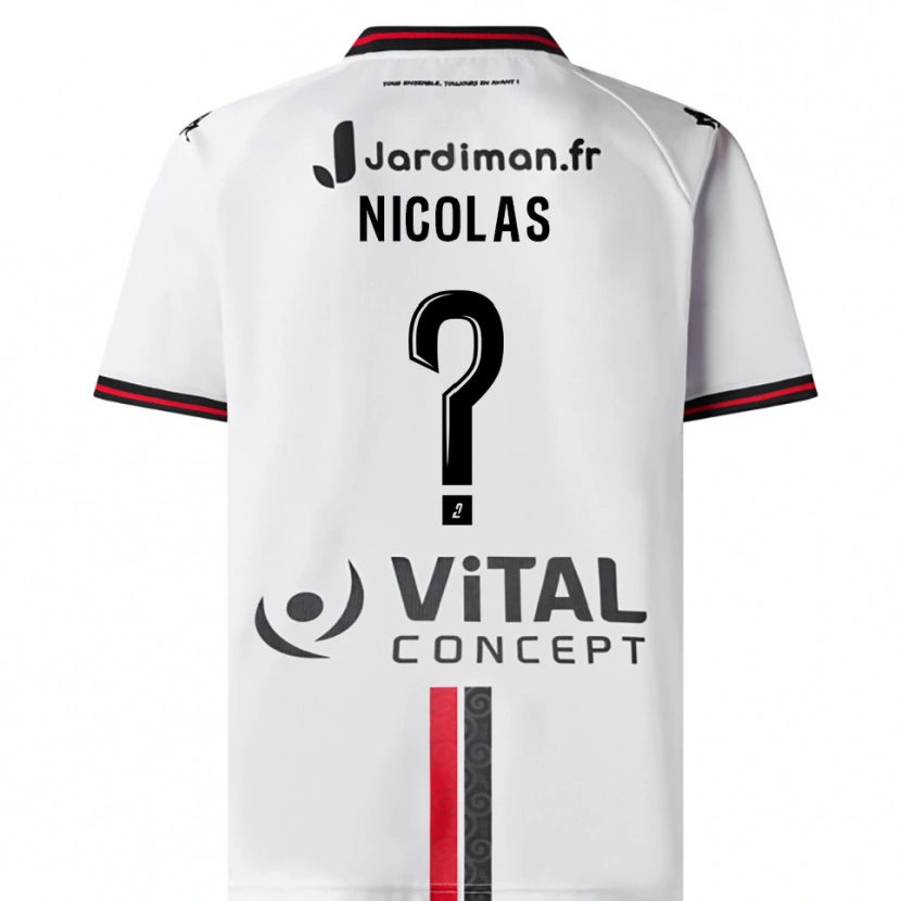 Danxen Pánské Corentin Nicolas #0 Bílá Červená Daleko Hráčské Dresy 2025/26 Dres