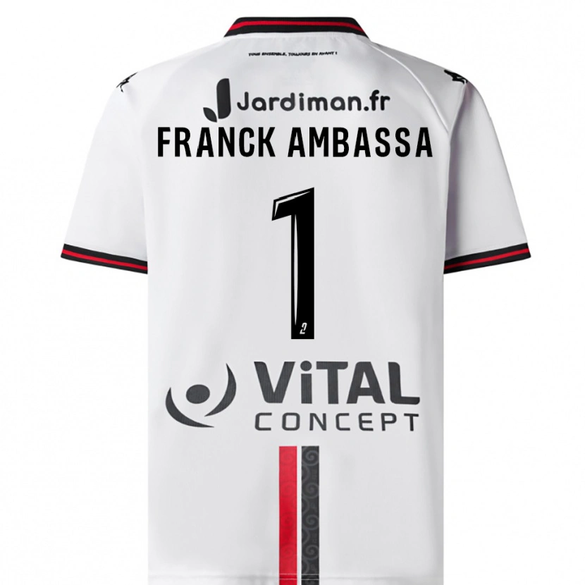 Danxen Pánské Gaspard Franck Ambassa #1 Bílá Červená Daleko Hráčské Dresy 2025/26 Dres