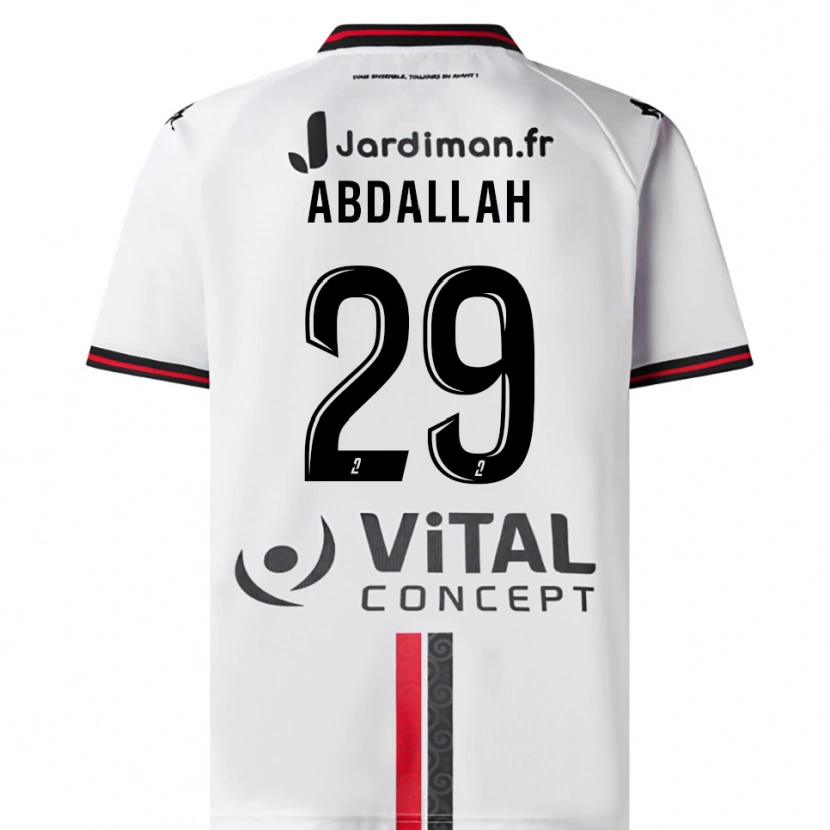 Danxen Pánské Akim Abdallah #29 Bílá Červená Daleko Hráčské Dresy 2025/26 Dres