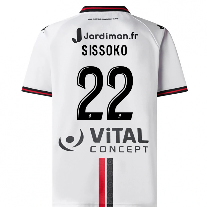 Danxen Pánské Alpha Sissoko #22 Bílá Červená Daleko Hráčské Dresy 2025/26 Dres