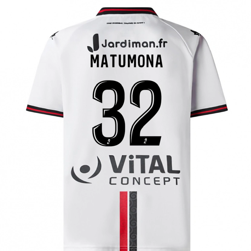 Danxen Pánské Jérémie Matumona #32 Bílá Červená Daleko Hráčské Dresy 2025/26 Dres