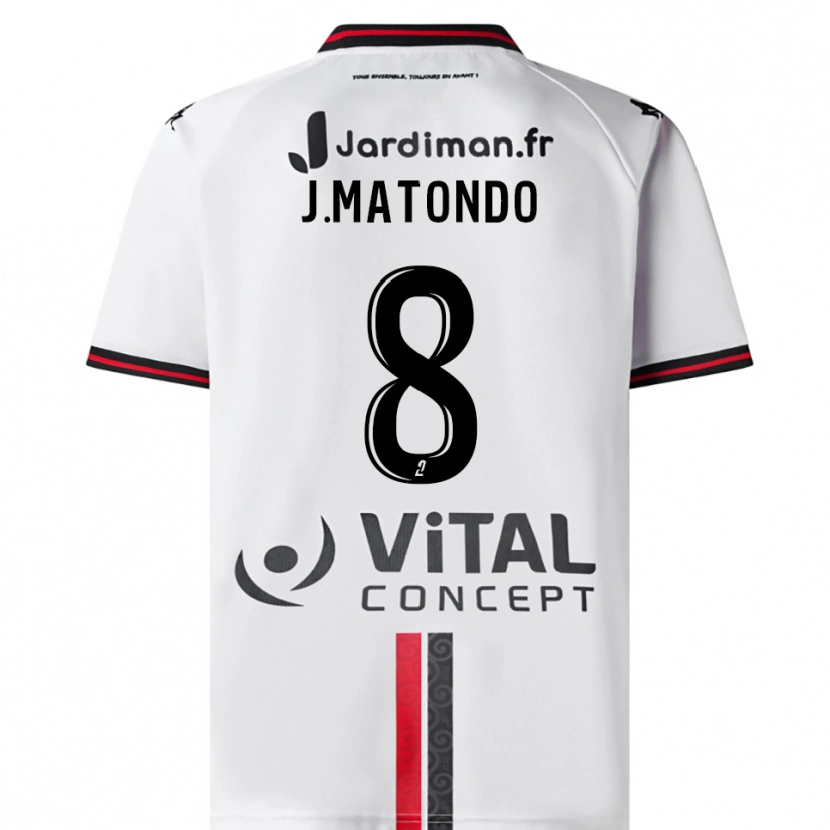 Danxen Pánské Joël Matondo #8 Bílá Červená Daleko Hráčské Dresy 2025/26 Dres