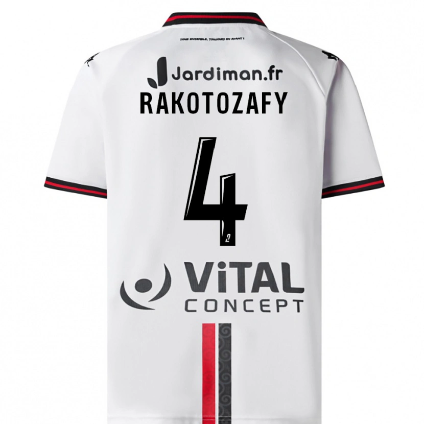 Danxen Pánské Lucas Rakotozafy #4 Bílá Červená Daleko Hráčské Dresy 2025/26 Dres