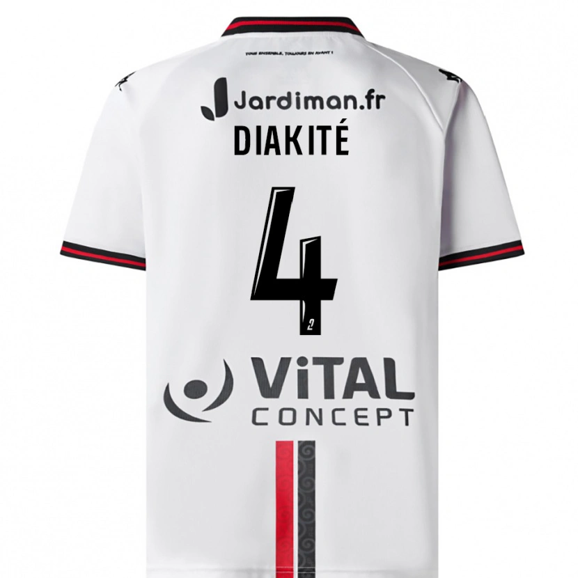 Danxen Pánské Ibrahima Diakité #4 Bílá Červená Daleko Hráčské Dresy 2025/26 Dres