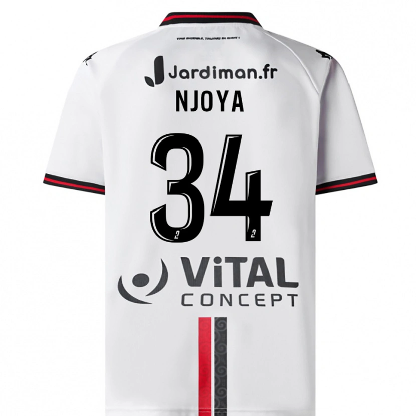 Danxen Pánské Youssef Njoya #34 Bílá Červená Daleko Hráčské Dresy 2025/26 Dres