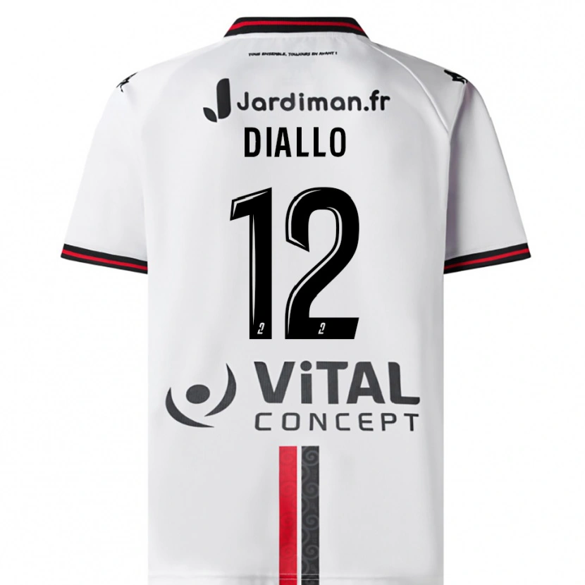 Danxen Pánské Youssouf Diallo #12 Bílá Červená Daleko Hráčské Dresy 2025/26 Dres