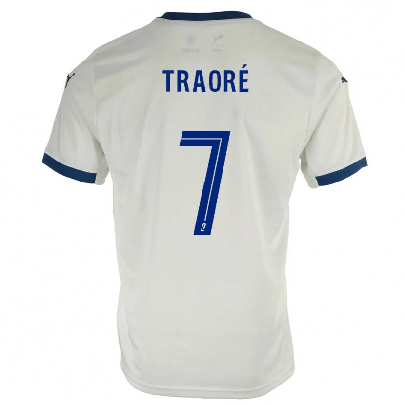 Danxen Pánské Ibrahim Traoré #7 Bílá Modrá Daleko Hráčské Dresy 2025/26 Dres