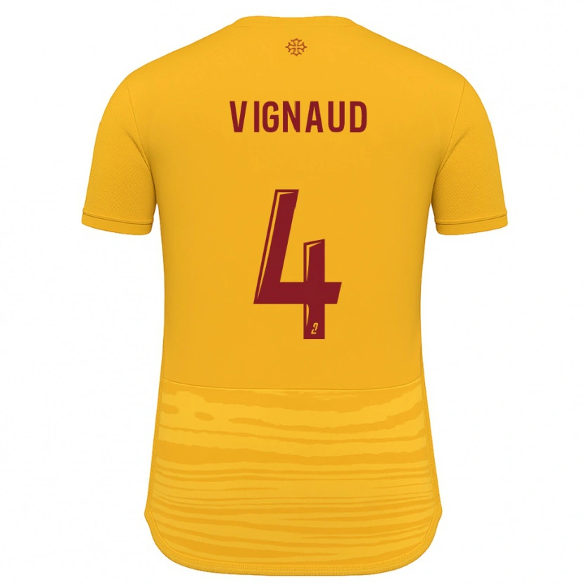 Danxen Pánské Emile Vignaud #4 Oranžová Burgundská Daleko Hráčské Dresy 2025/26 Dres