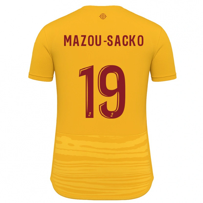 Danxen Pánské Derek Mazou-Sacko #19 Oranžová Burgundská Daleko Hráčské Dresy 2025/26 Dres