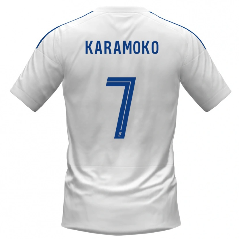 Danxen Pánské Issiaka Karamoko #7 Bílá Modrá Daleko Hráčské Dresy 2025/26 Dres