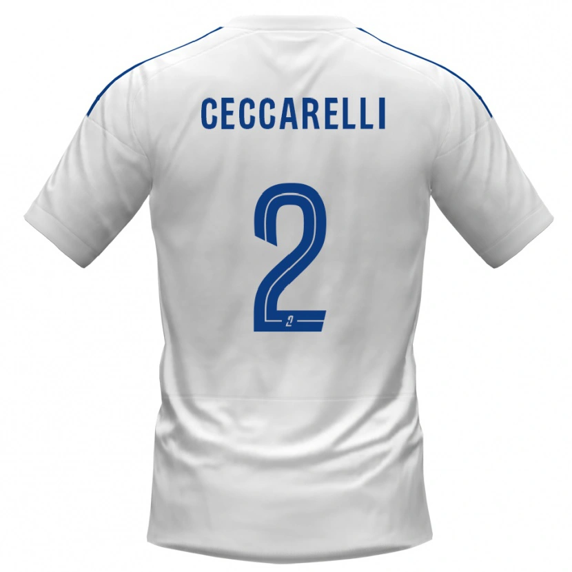 Danxen Pánské Gabriel Ceccarelli #2 Bílá Modrá Daleko Hráčské Dresy 2025/26 Dres